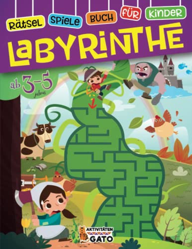 Labyrinth Rätsel für Kinder ab 3-5: Rätselheft mit lustigen & Logisches denken Puzzles für Logik und Konzentration zu lernen.