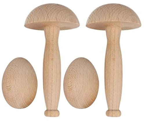 Teemando® 2 X Set aus Stopfpilz und Stopfei zum stopfen von Löchern in der Kleidung