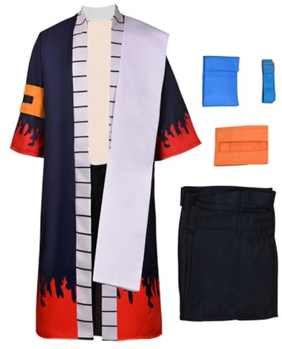 TWSTIV Costume da Portgas D. Ace, per cosplay, cappotto, pantaloncini, con cappello (solo vestiti, M)
