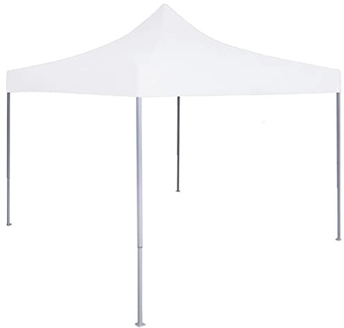 Homgoday Gazebo Professionale Pieghevole 3x3m Acciaio Bianco, Gazebo da Giardino, Gazebo Ombrellone da Giardino Spiaggia Pesca Esterno Antivento per Arredo Giardino Terrazzo Ambienti