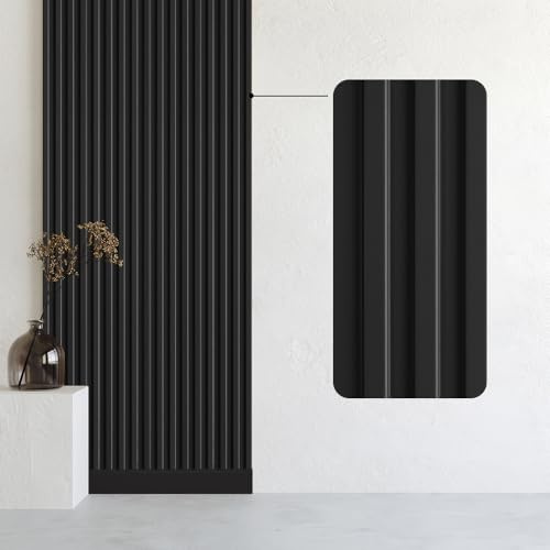 Bildershop-24 3er Set Wandpaneele & Deckenpaneele Dekowa in Schwarz matt 252 x 10,7 x 1,5 cm