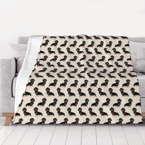 HAHAFU Niedliche Hundedecke, bedruckt, weiches Flanell, warm, groß, Überwurf für Bett, Sofa, 200 x 150 cm