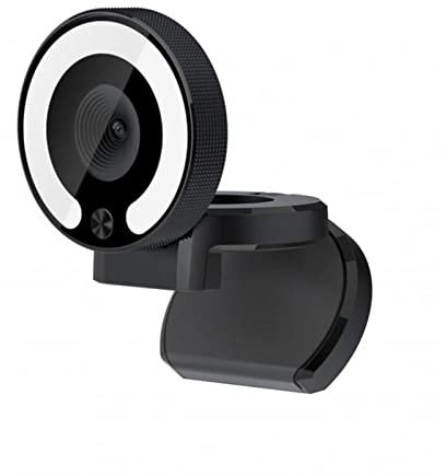 DUnLap Cámara Web Webcam de transmisión en Tiempo Real con luz de Anillo, Fhd 1080p / 2k 30fps Foco Fijo USB cámara Web Mic / 90 ° Twarch de Gran Angular, x Caja Cámara Web 4k