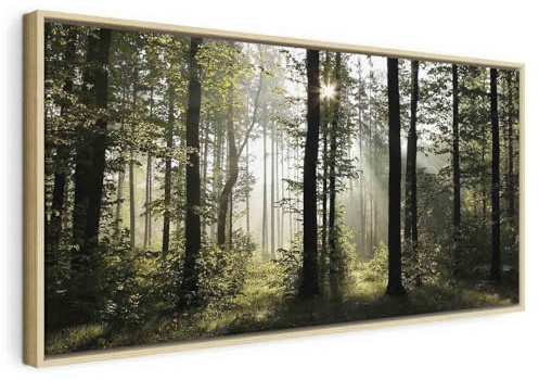 murando - Leinwandbild Wald natürlicher, 140x70 cm, Schlafzimmer, modern | Hochwertige Leinwand, sofort aufhängbar, ideal fürs Wohn- oder Schlafzimmer, wasserfest und lichtecht, langlebig, stilvoll