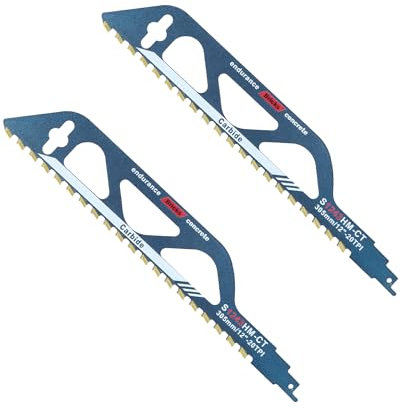 2PC Lama per Sega a Gattuccio, Sega a mano 305mm, Lame Sega a Sciabola per Taglio di Metallo, Cemento, Mattoni, Seghetto Legno Accessorio Sega Universale (S1243HM)
