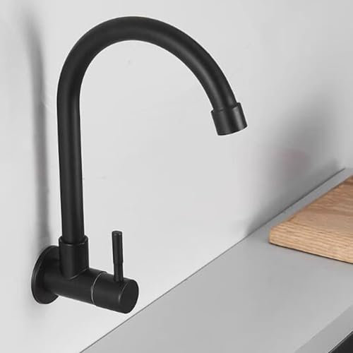 Kaltwasserhahn Küche Wandmontage Edelstahl Wasserhahn Küche Kaltwasserhahn-Schwarz