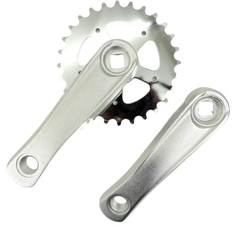 kowaku Kinder Fahrrad Kurbelgarnitur Aus Aluminiumlegierung für Outdoor Aktivitäten, 28T Grau Silber