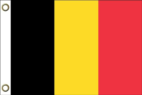 Belgien Flagge Fahne | 150 cm x 90 cm / 90 x 150 cm | Wetterfest & Langlebig | Polyester mit zwei Ösen