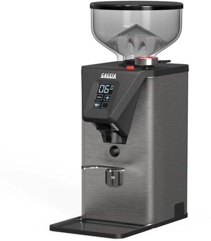 Gaggia MDF 55 Electric Coffee Bean Burr Grinder with Stepless Micrometric Adjustment - Aluminium Body