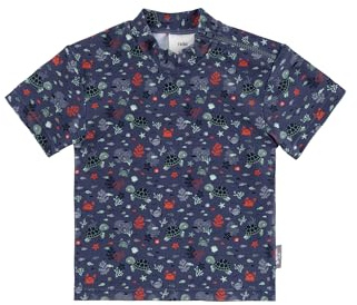 Sterntaler Badeshirt Kurzarm Unterwasser Print – UV-Schutz 50+ Schwimmshirt mit Reißverschluss in der Schulternaht – Jungen UV Shirt – Kinder Bademode für Schwimmbad und Strand, blau, Größe 92