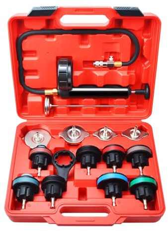Zoomtools 15 TLG Kühlsystemtester Kühlsystem Abdrückgerät Prüfgerät Kühler Druckprüfung Wassertank Lecksucher Werkzeug