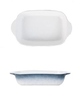 4er-Set Rechteckige Porzellanschalen mit Griffen | ideal zum Backen und Servieren