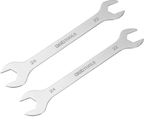 sourcing map 2 chiavi sottili con estremità aperta, 22 mm x 24 mm, in acciaio inox 3cr13, cromate, a doppia estremità, per manutenzione domestica e riparazioni generali