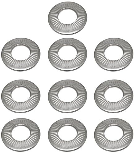 M8 Conical knurled Spring Washers, 10 Pcs Stainless Steel Belleville Spring Disc Washers, Non-Slip Gasket for DIY Electrical Repairs