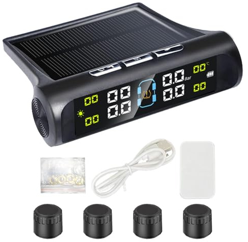 Reifendruckkontrolle fürs Auto - Anhänger-Reifendrucküberwachungssystem | Präzises USB-Lade-Reifenüberwachungssystem, Staubdichter, wasserdichter Sensor für Autos, Anhänger, SUVs, Wohnmobile, LKWs