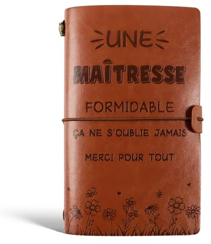 BETESSIN Vintage Notizbuch A6 - UNE ATSEM... - Kreative Tagesbuch mit Französisch - Geschenke für Lehrerin (Stil B)