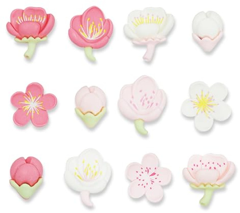 12 Stück Schuh Charms, Sakura Deko Zubehör für Kinder Mädchen Frauen, Clog Pins Blume Schuh Anstecker DIY Dekoration, Schuhclips Cartoon Figuren für Gartenclogs & Partygeschenke