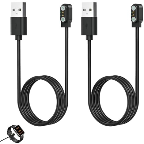 2 Pièces Chargeur Montre Connectée Universel 2 Pins 2,84mm, Chargeur Montre Smartwatch Magnétique, Câble Recharge USB pour Smartwatch avec Espacement Contacts 2.54mm à 2.84mm, Compatible Modèles A+B