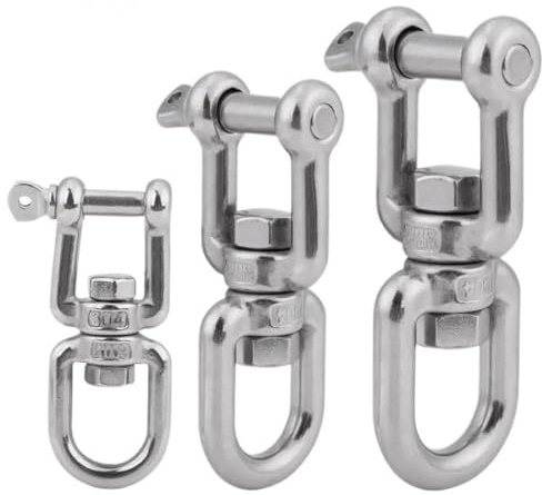 WYNAnGAI Crochets Robustes de Manille de roulement de Pivot d'acier Inoxydable 304 Compatible avec l'utilisation de Yacht Marin 6mm 10mm 12mm(12MM)