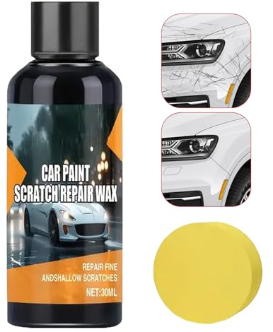Enlève-Rayures pour Voiture, Restaurateur de Rayures de Peinture Auto avec Tampon Polisseur, 30ml Produit de Détail Automobile pour Cire et Polissage Adapté aux SUV Moto Camion Bateau
