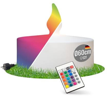 8 seasons design LED Dekolampe Shining Tealight Ø 60 cm (Weiß), dimmbar, Farbwechsel, Fernbedienung, E27 inkl. RGB Leuchtmittel,Teelicht, Dekoleuchte, Weihnachten Deko, Winter, für außen und innen