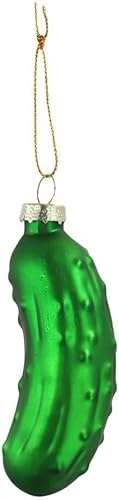 Grüner Weihnachtsbaumschmuck, eingelegtes Glas, geblasene Ornamente, Weihnachtsdekoration, hängende Ornamente, Weihnachtsbaumdekoration, hängende Heimdekoration