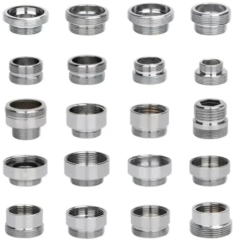FUWQEPA 2 st kranadapter, M22 till 16 18 20 22 24 26 28 30 32 mm hane hona kran adapter kök badrum mässing vatten tejp gemensam (M22 x F16 2 st)