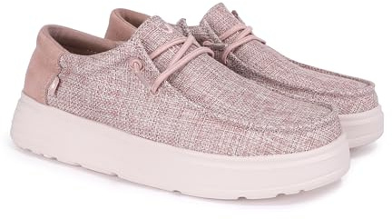 PITAS | Robin | Mocasines de Mujer | Náuticos Casual | Zapatillas de Tela | Zapatos sin Cordones | Deportivas Casuales | Calzado de Walkinpitas | Rosa 39