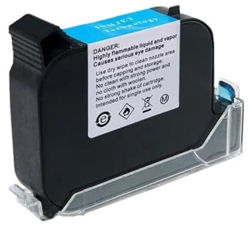 OUHFCASN Cartouche d'encre Noire à solvant à Base d'eau, 42ml, 12.7MM, séchage Rapide, for imprimante Manuelle, Pinter en Ligne, Non chiffrée Taille Flexible