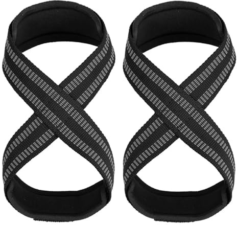 Fascette Sollevamento Pesi 2 pezzi cintura da polso for sollevamento pesi antiscivolo, fasce for palestra, supporto for, for fitness e bodybuilding(BLACK)