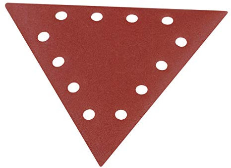 Scheppach Wand & Deckenschleifer Schleifscheiben (10 Stück) | für DS930 / DS210 | Körnung 120 | Klett-Schleifpapier Set | dreieckig | gelocht für Absaugung | Wandschleifer Schleifmaschine Schleifgerät