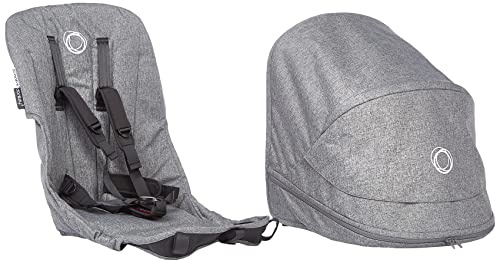 Bugaboo Donkey 3 Duo Erweiterungsset Complete – Verwandelt einen Einzelkinderwagen in einen Geschwisterwagen – Faltbarer, leichter Kinderwagen mit grauem Sonnendach und Aluminium-Fahrgestell