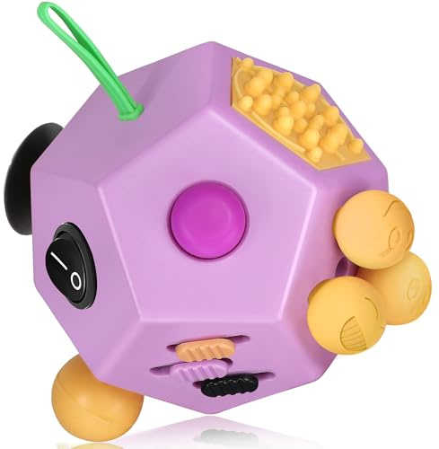 VCOSTORE Fidget Cube mit 12 Seiten, Infinity Cube Fidget Anti Stress Würfel Spielzeug für Erwachsene Kinder mit ADHS,ADD,ASD,ADHD