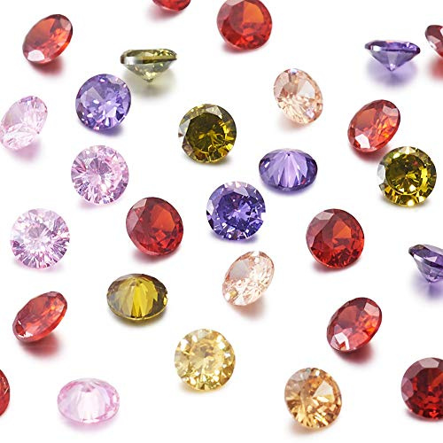 Cheriswelry Cabochon, klare Zirkonia-Cabochons, gemischte Farben, facettierte Strasssteine für Schmuckherstellung und Zubehör