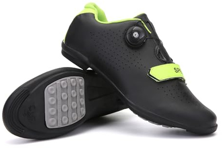 LZQpearl Fahrradschuhe Herren, Rennrad Und Mountainbike Schuhe Mit Gummisohle, Atmungsaktive, rutschfeste No-Lock Fahrradschuhe Mit Schnell Rotierendem Schnürsenkelsystem