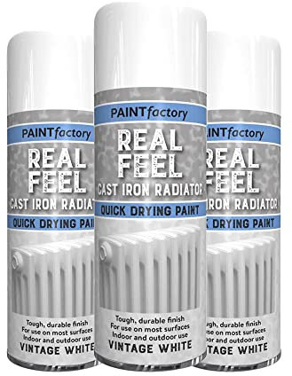 Classic Signature - 3 x Real Feel Vintage White Radiator Spray 400ML Spray for Interior & Exterior Tough, Protect Against Rust Durable Finish