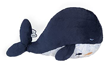 KALOO – Petit Calme – lugnande plyschleksak för spädbarn – 32 cm blåval – värmekudde med varm/kall effekt – mycket mjukt material – avtagbart överdrag – från födseln, K970700