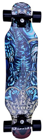 Longboard Cruiser Elephant - theLongboarder | 80 cm para Carving y Cruising | Ideal para Adolescentes y Principiantes | Ruedas de Alta Resistencia | ABEC-7 | Mini Cruiser Skateboard, Madera de Arce