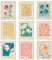 AnyDesign 9Pcs Flower Market Wall Art Prints Matisse Poster Unframed Floral Drawing Posters Colorful Floral Decor for Gallery Room Aesthetic Living Room Bathroom Decor, 8x10inch