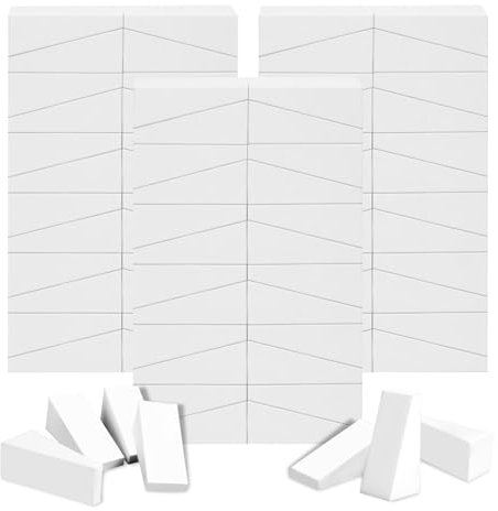 AUAUY 72 PCS Makeup Sponge Wedge Shaped Blender, Mini Applicator Wedges, Non-Latex Cosmetic Wedges Beauty Blender Makeup Sponges, for Foundation Liquid Cream, Nail Art Blending, Face Painting-White