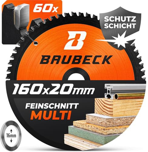 BAUBECK Parent Lame scie circulaire PRO+ (Multi Matériau, Ø160x20mm)