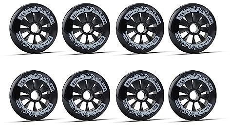 JHKJ Inline-Räder, Ersatzräder, 85 A, 90 mm, 100 mm, 110 mm, PU-Gummi, professionelles Eisschnelllauf-Inline-Rad, Ersatzräder, 8er-Pack,Schwarz,90mm