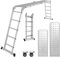 Yakimz Scala multiuso in alluminio, 4 x 5 m, in alluminio, 580 cm, pieghevole a 16 livelli, con 2 piastre e 2 ruote