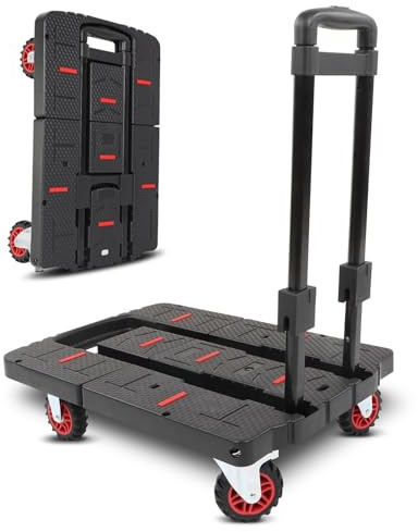Carro plegable para equipaje, 5 ruedas, 200 kg portátil