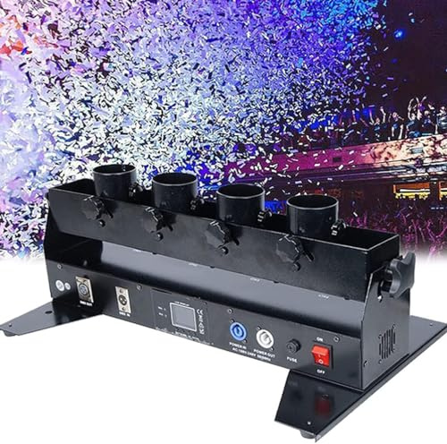 Máquina del lanzador de confeti Cañón, con DMX 512 inalámbrico y control remoto, máquina de cañón de confeti eléctrico para conciertos de boda de fiestas Celebración Eventos de especificación