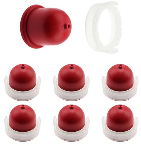 VooGenzek 6 PCS Carburettor Primer Bulb Compatible with Briggs & Stratton Engines 694395 496115 4180 5085 Lawn Mowers Parts (Red)