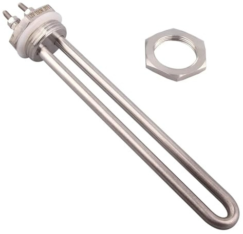 Elemento calefactor de 12V CC, resistencia Solar, forma de U, DN25, elemento calefactor de agua de inmersión eléctrica, calentador de 100w, 150w, 200w (Color : With locknut, Size : 12V_100W)