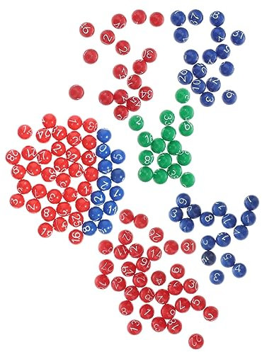 KOMBIUDA Nummerierte Kunststoff Kugeln für Tombola und Bingo, 3 Stück-Pack