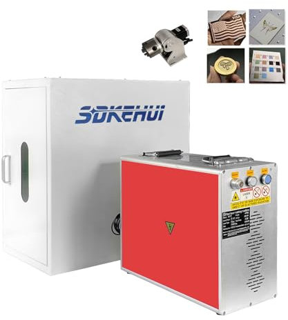 60W JPT MOPA M7 Fiber Laser Marking Machine Lasergravur Maschine Gravur Laser Graviermaschine Cutter Beschriftungslaser 200 * 200 mm F-Theta Scan Lens mit D80 Rotary Compatible LightBurn