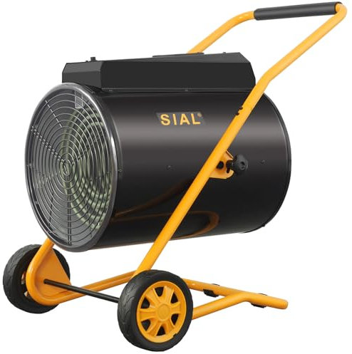 SIAL Termoventilador Industrial 15 kW - Calentador Eléctrico - Calentador Radiante Calentador de Construcción - Calefactor para Garajes, Talleres, Obras - D15 - Negro